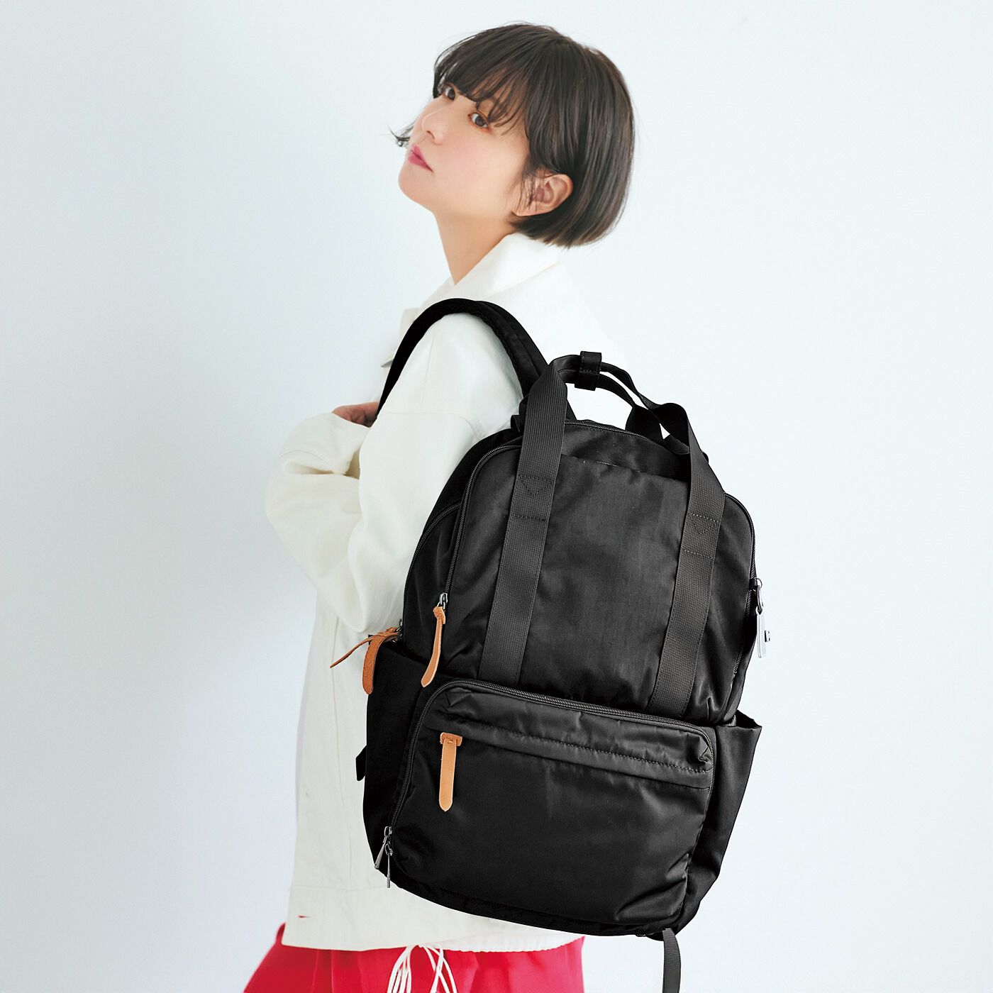 田中美保さん×ラミプリュス2階建てリュック〈ブラック〉