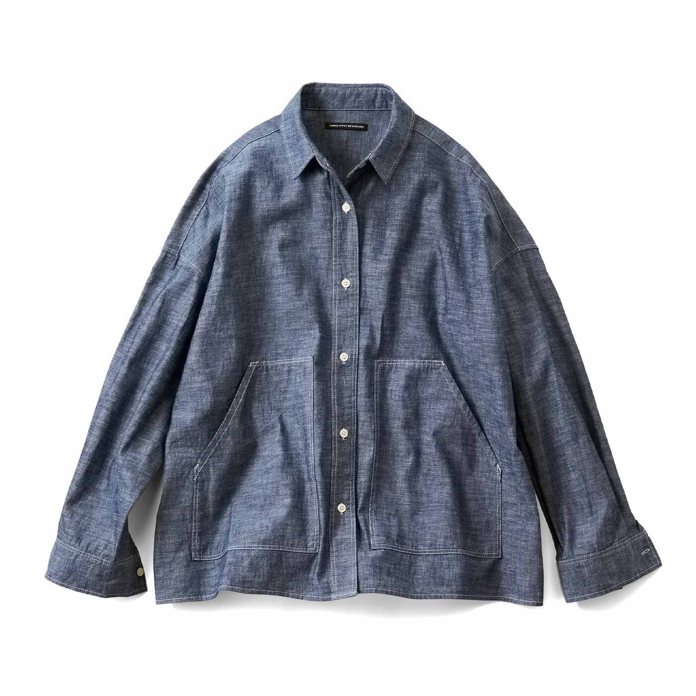 THREE FIFTY STANDARD シャンブレーのシャツジャケット【送料無料】