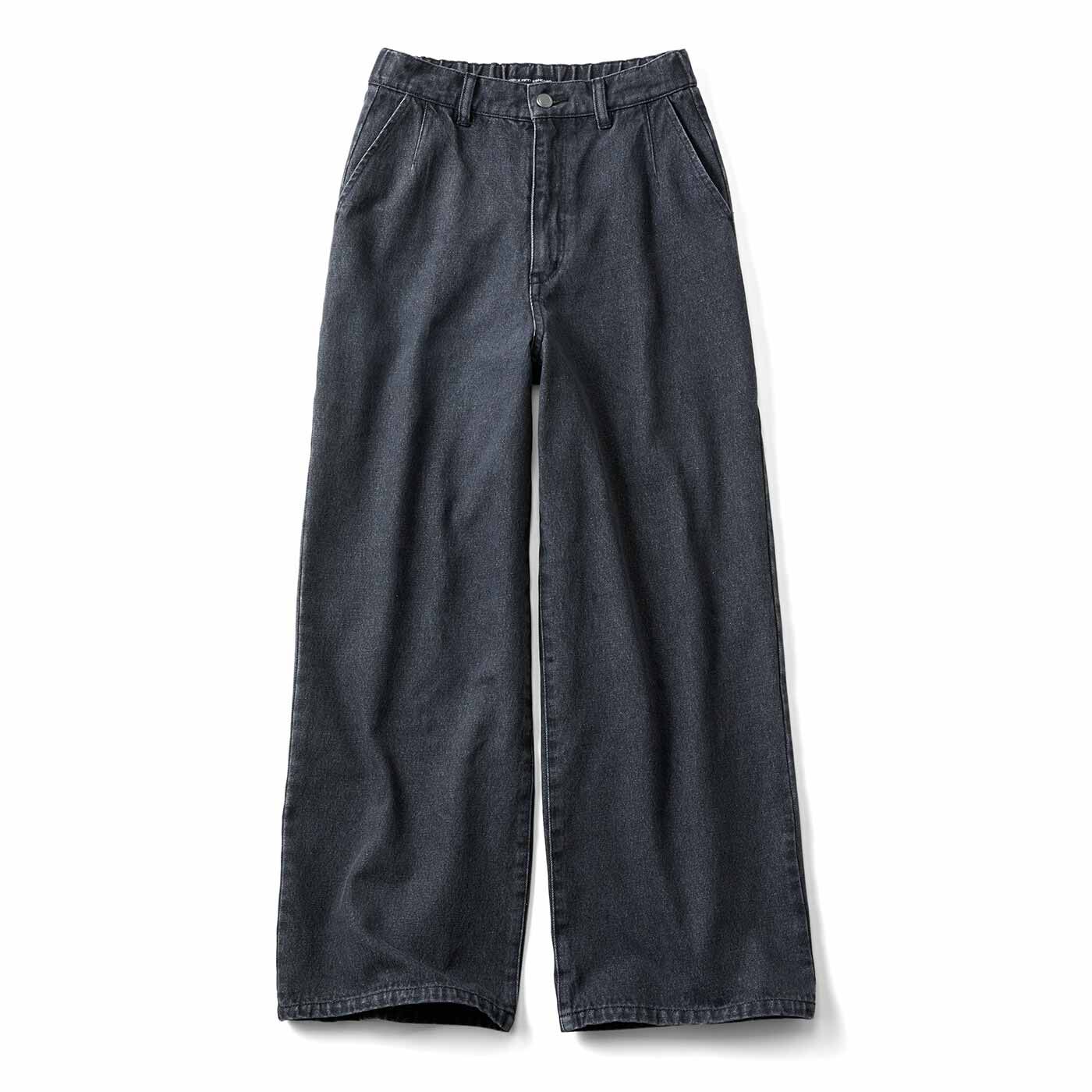 THREE FIFTY STANDARD ブリーチ加工をほどこしたブラックデニムパンツ【送料無料】