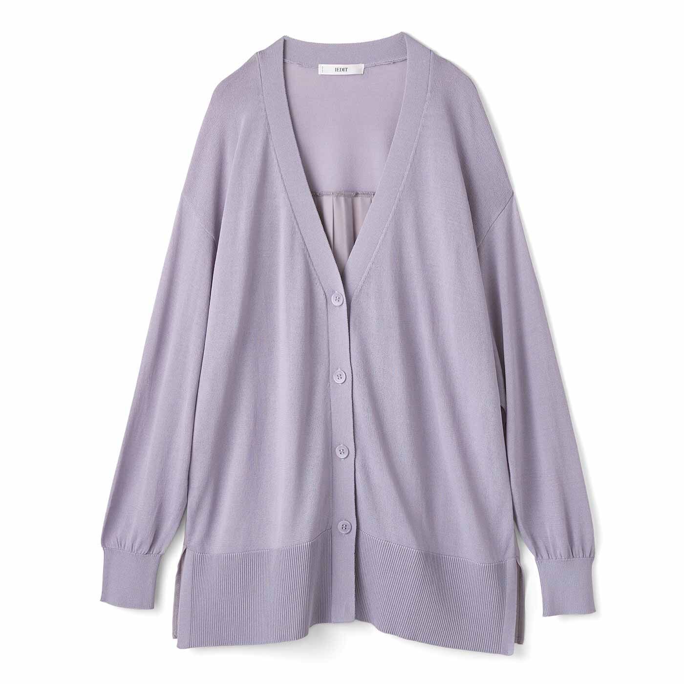 IEDIT[イディット] 接触冷感がうれしい 後ろ姿が軽やかに華やぐ バックプリーツカーディガン【送料無料】