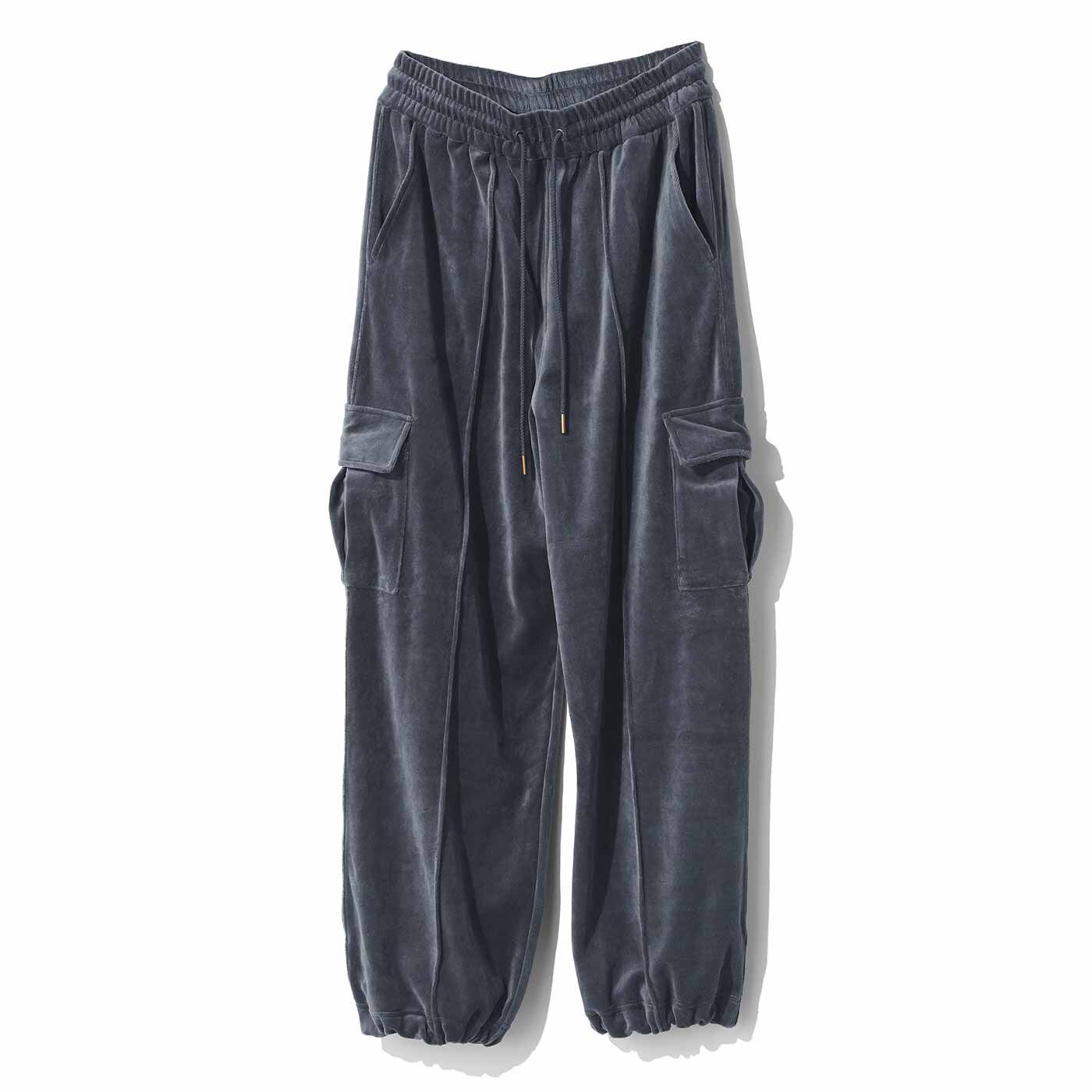 MEDE19F ベロアタッチの起毛フリースカーゴパンツ【送料無料】