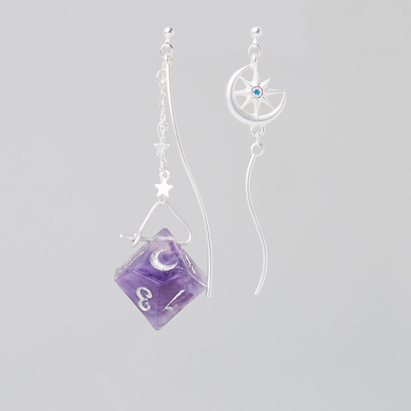 魔法部 あなたの選択を後押しする ダイスイヤアクセ〈silver × violet〉【送料無料】