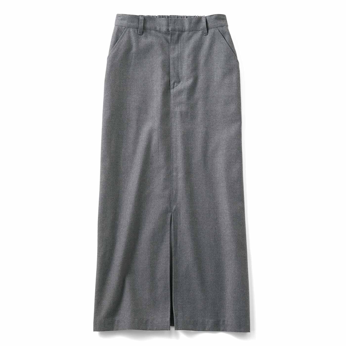 THREE FIFTY STANDARD フロントスリットのタイトスカート〈杢(もく)グレー〉【送料無料】