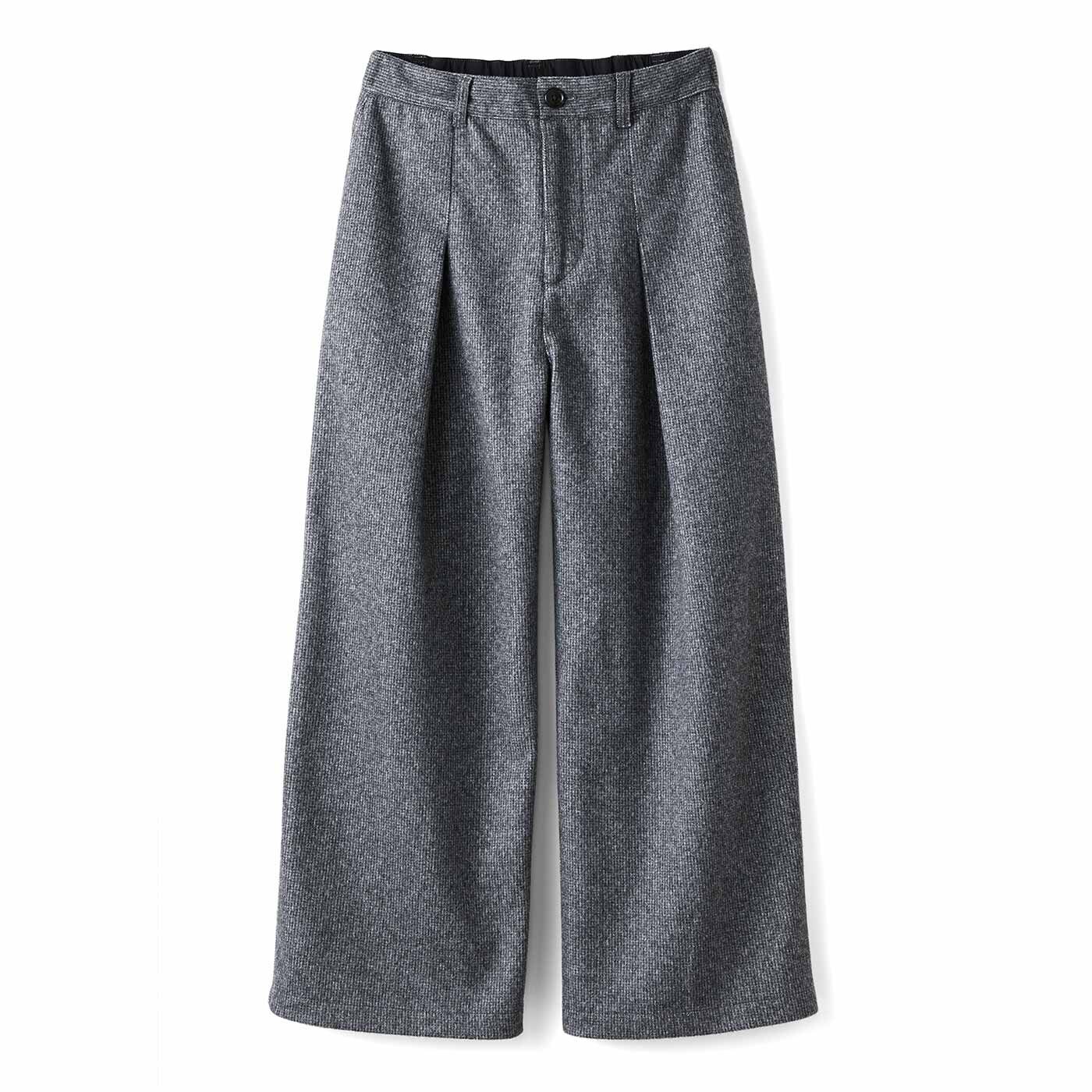 THREE FIFTY STANDARD 小谷 実由さんと作った 細かいチェック柄のワイドパンツ〈グレー〉【送料無料】
