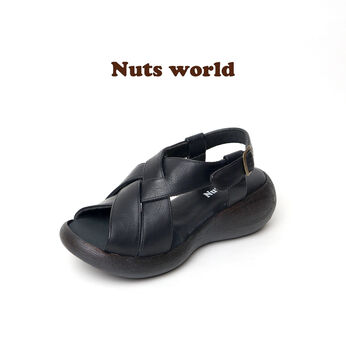 Nuts world（ナッツ ワールド） バックバンドで歩きやすい クロッシングサンダル 〈クロ〉