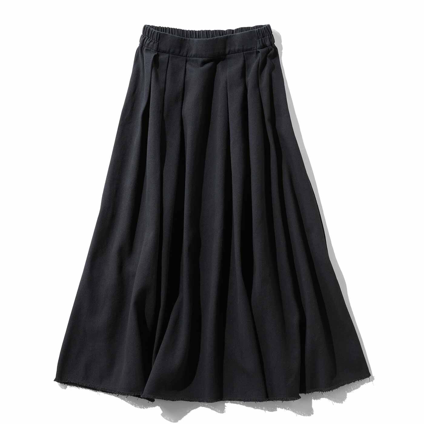 IEDIT[イディット] チノ素材でこなれ感 ウエストタック華やかフレアースカート【送料無料】