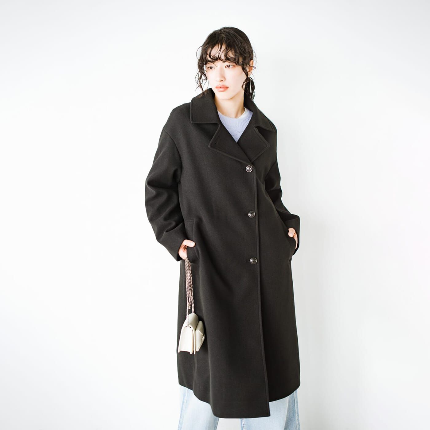 ANNA LUNA ジャージメルトンステンカラー2WAYコート【送料無料】