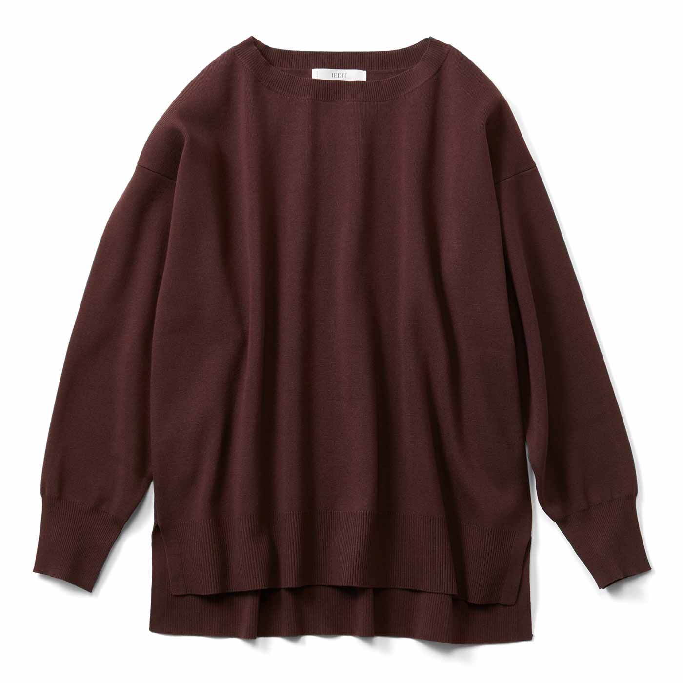IEDIT[イディット] 花粉リリース&UVカットがうれしい シルエットがきれいな上品シンプルニット【送料無料】