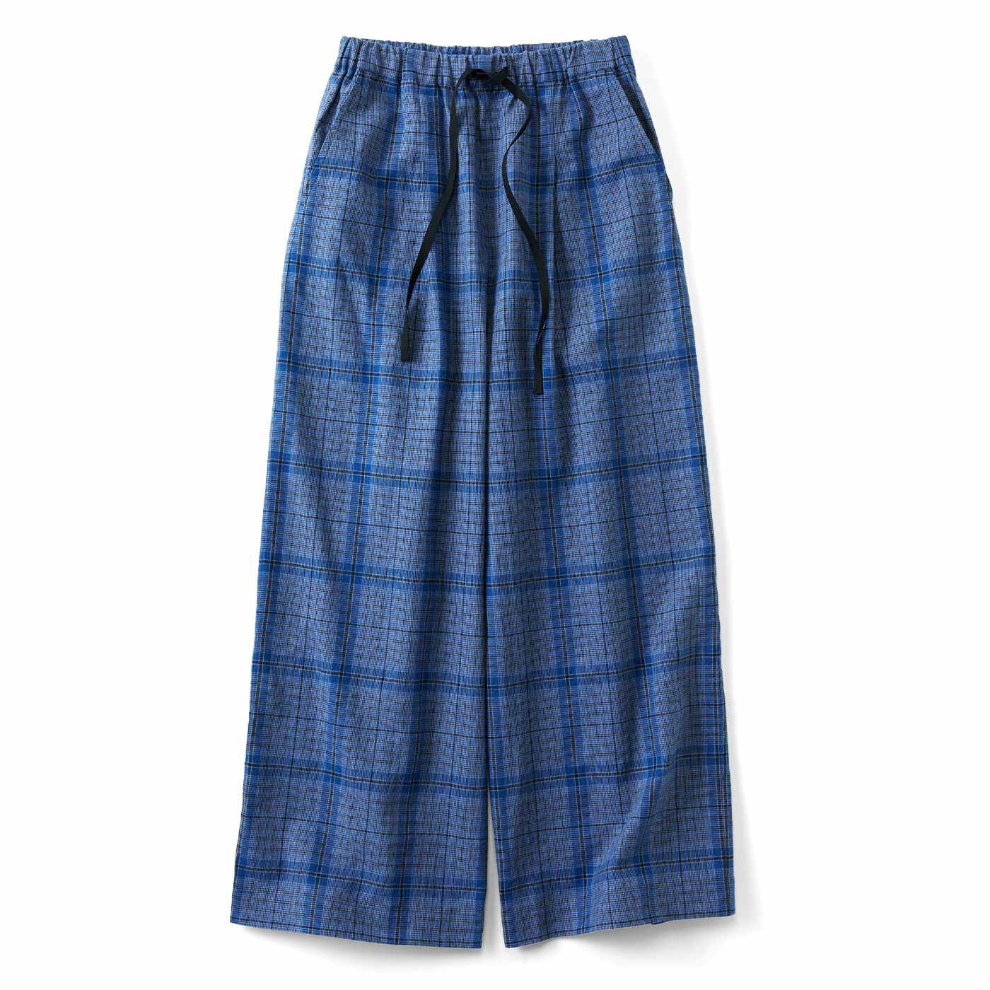 THREE FIFTY STANDARD ブルーのチェックパンツ【送料無料】