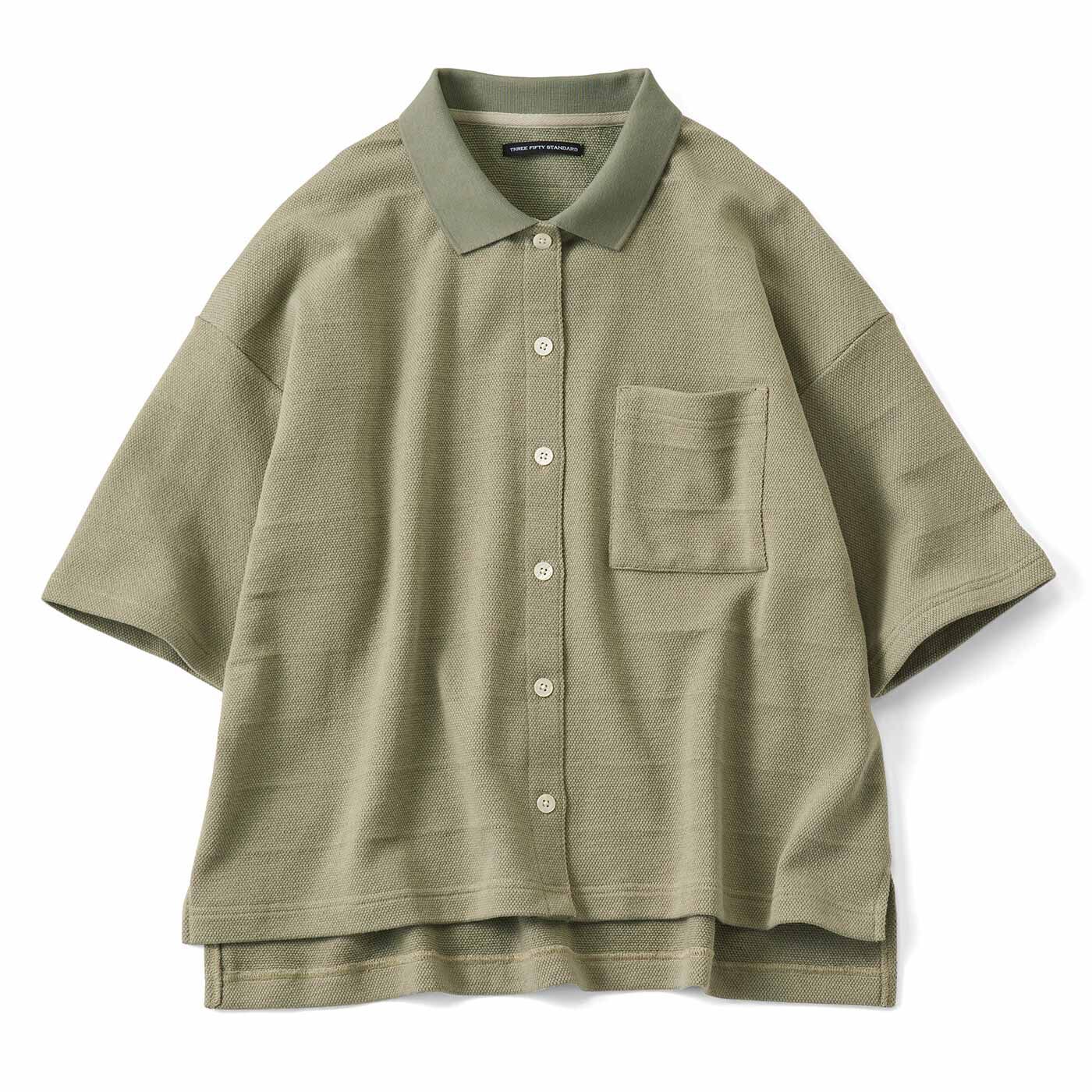 THREE FIFTY STANDARD 鬼カノコのカットソーシャツ〈カーキ〉【送料無料】