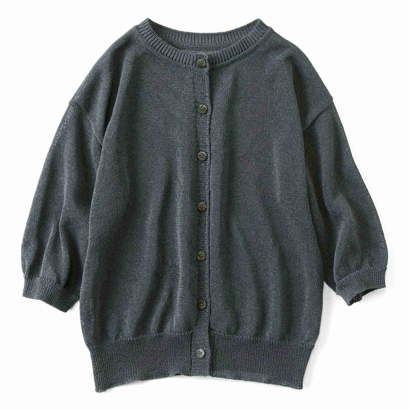 THREE FIFTY STANDARD 和紙混の2-WAYトップス〈チャコールグレー〉【送料無料】