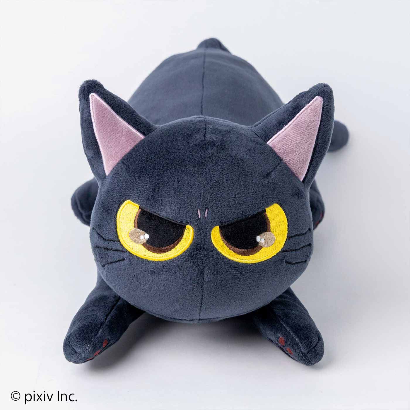 【予約販売: 8月分以降お届け】ニャーと!展×猫部 おしおしお もっちり黒猫ぬいぐるみ(予約特典付き)【送料無料】