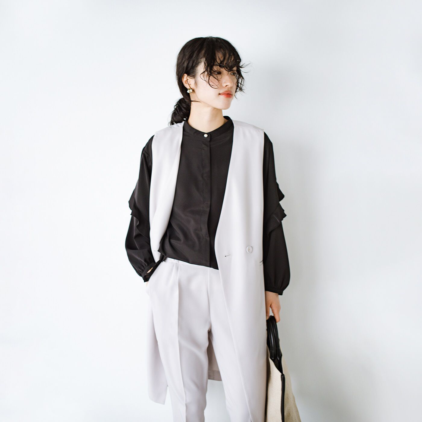 ANNA LUNA EPU強撚ツイルロングジレ【送料無料】