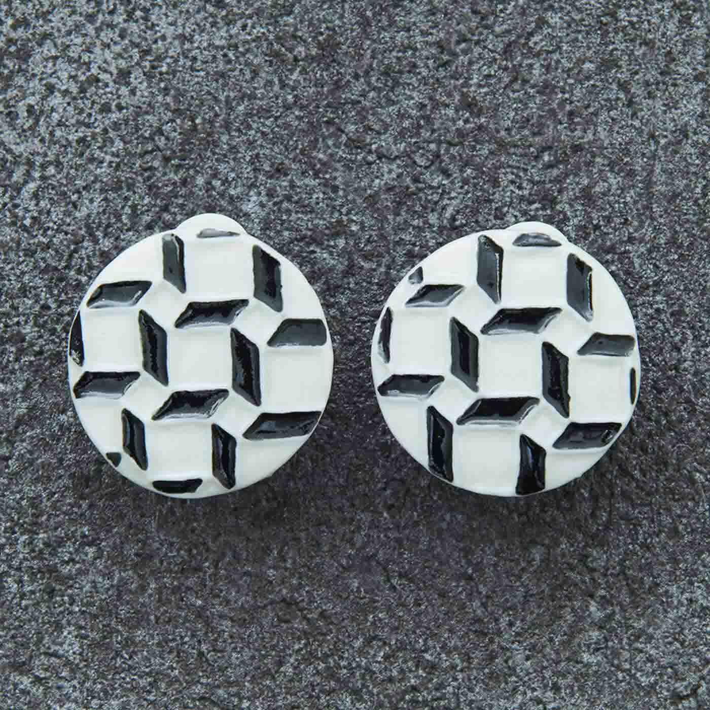 YPAC for MEDE19F フランス製陶器ボタンイヤリング type.17【送料無料】