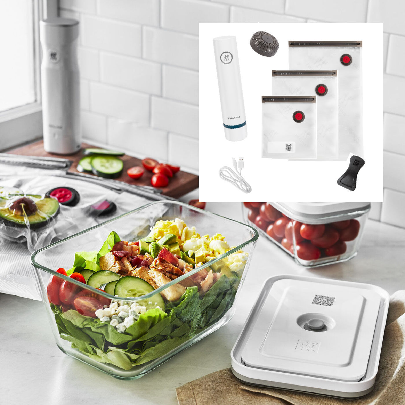 ZWILLING FRESH&SAVE 充電式真空ポンプ&ガラスコンテナ スターターセット【送料無料】