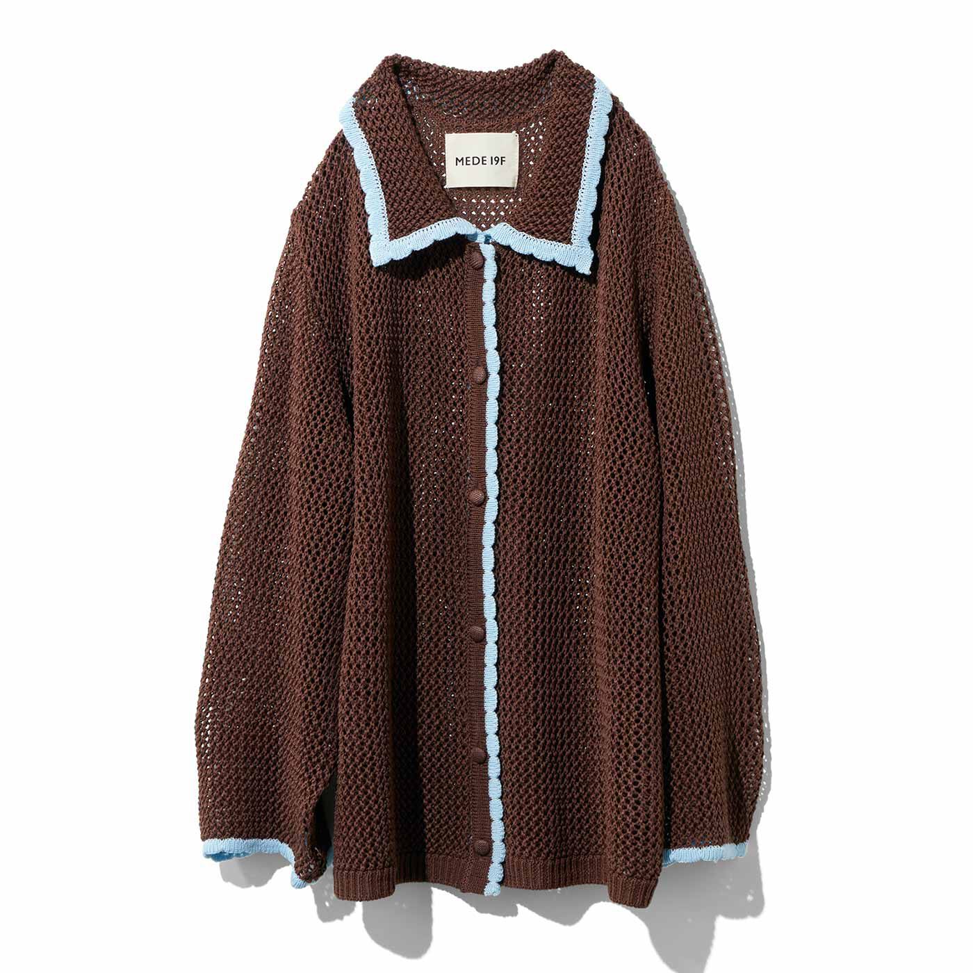 MEDE19F 配色遣いのニットシャツ【送料無料】