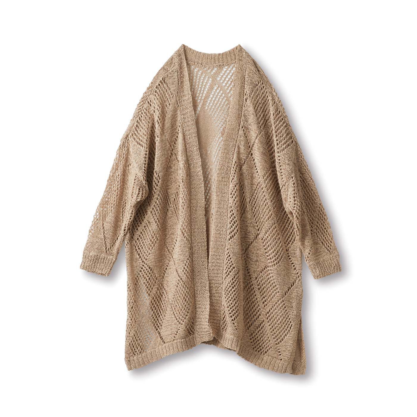and myera テープヤーンのカーディガン〈ベージュ〉【送料無料】