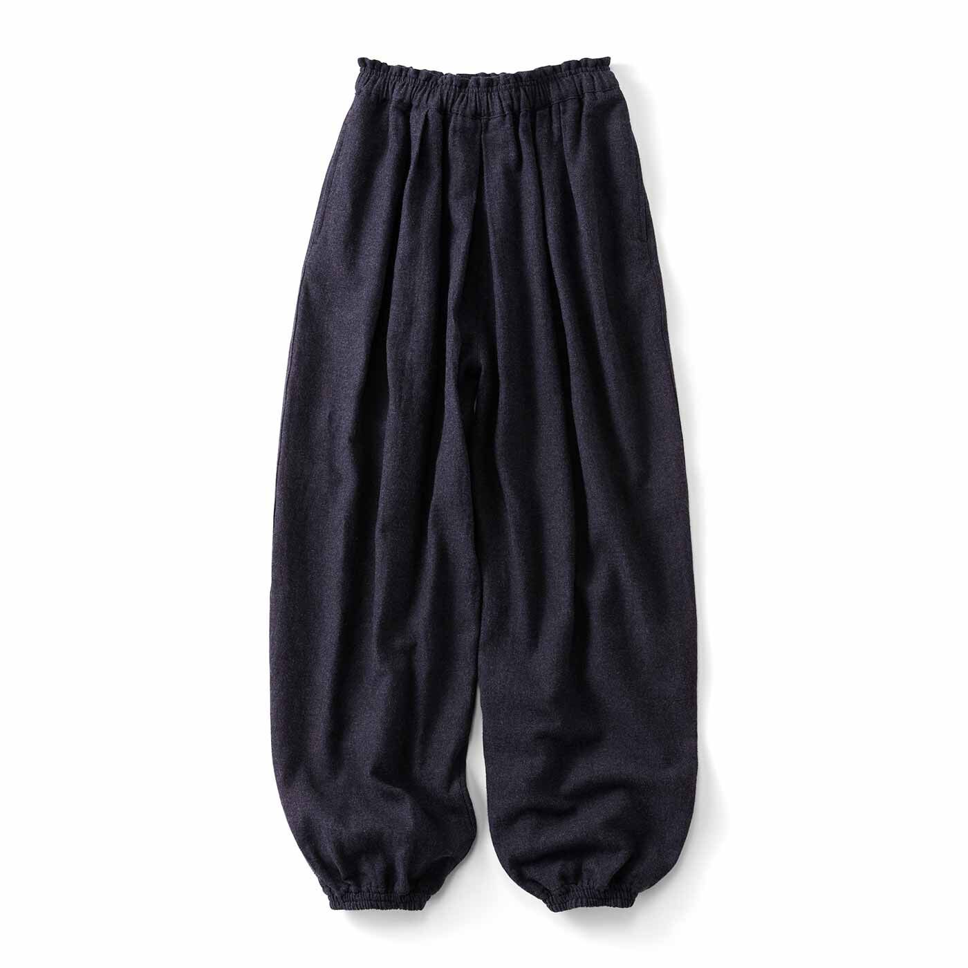 リブ イン コンフォート 動きやすくて暖かい! ふわふわコットンネル起毛の裏ガーゼぽんわりパンツ〈チャコール杢〉【送料無料】