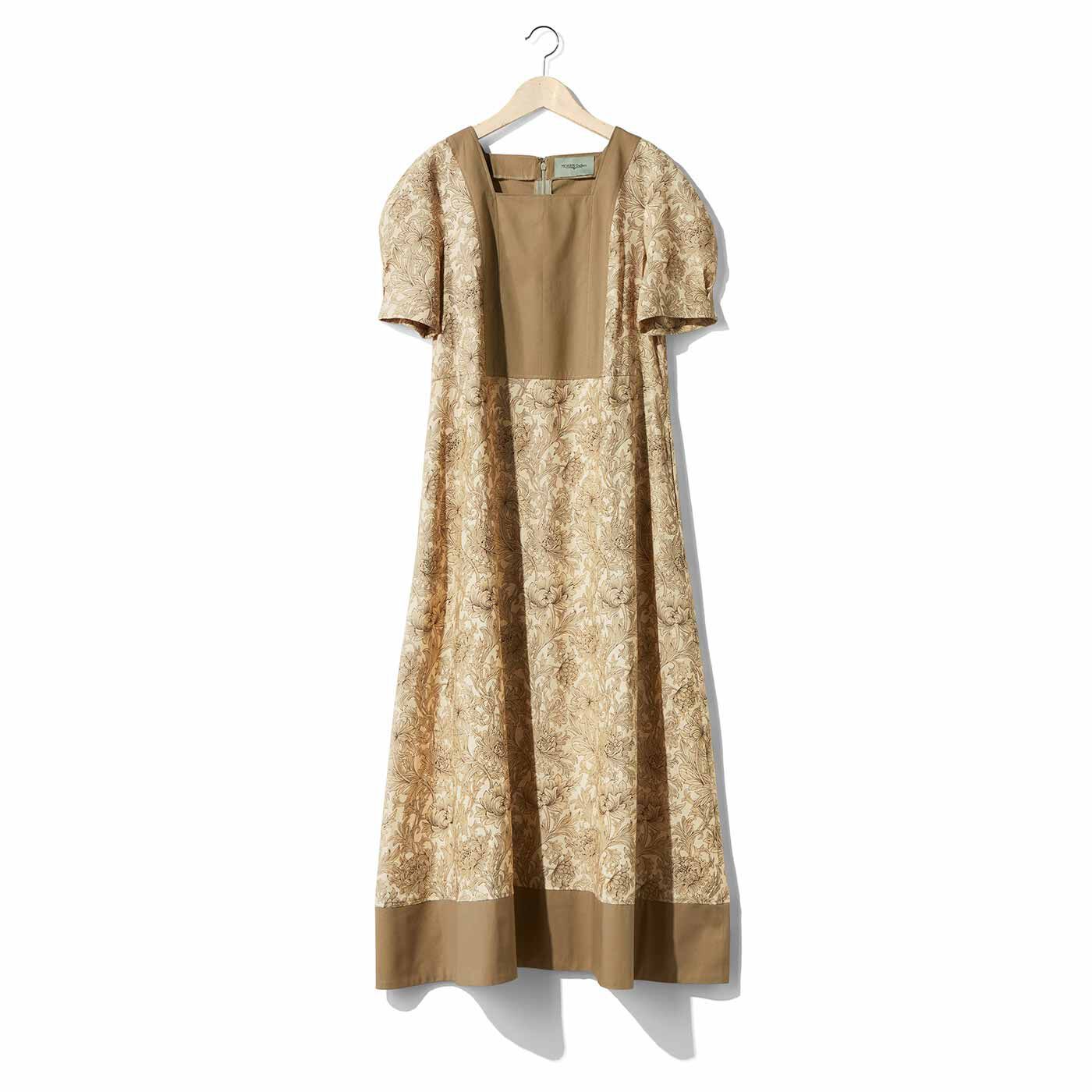 MEDE19F 〈MORRIS Gallery〉リネン混プリントロングワンピース【送料無料】