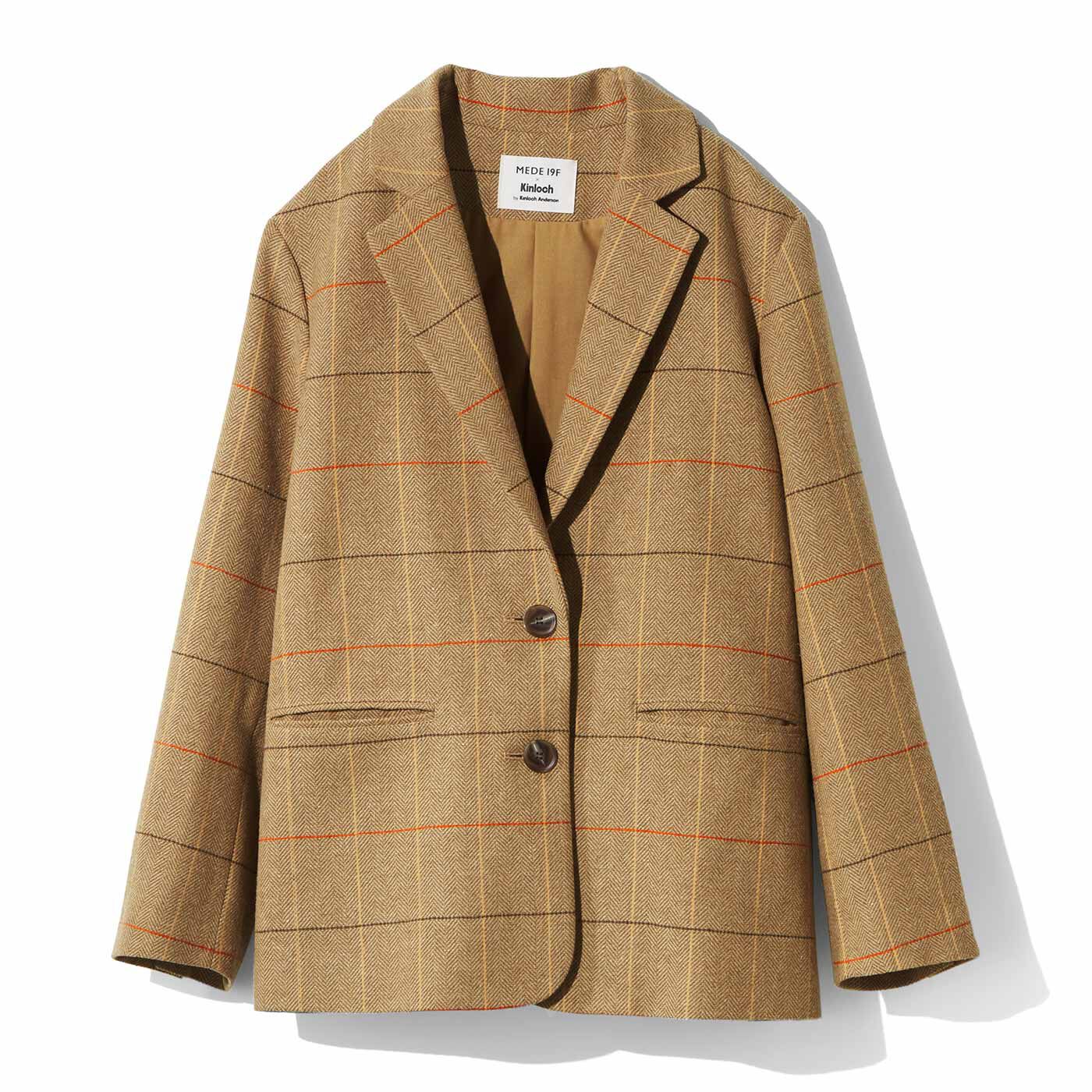 MEDE19F×Kinloch by Kinloch Anderson ヴィンテージライクツイードジャケット〈キャメルブラウン〉【送料無料】