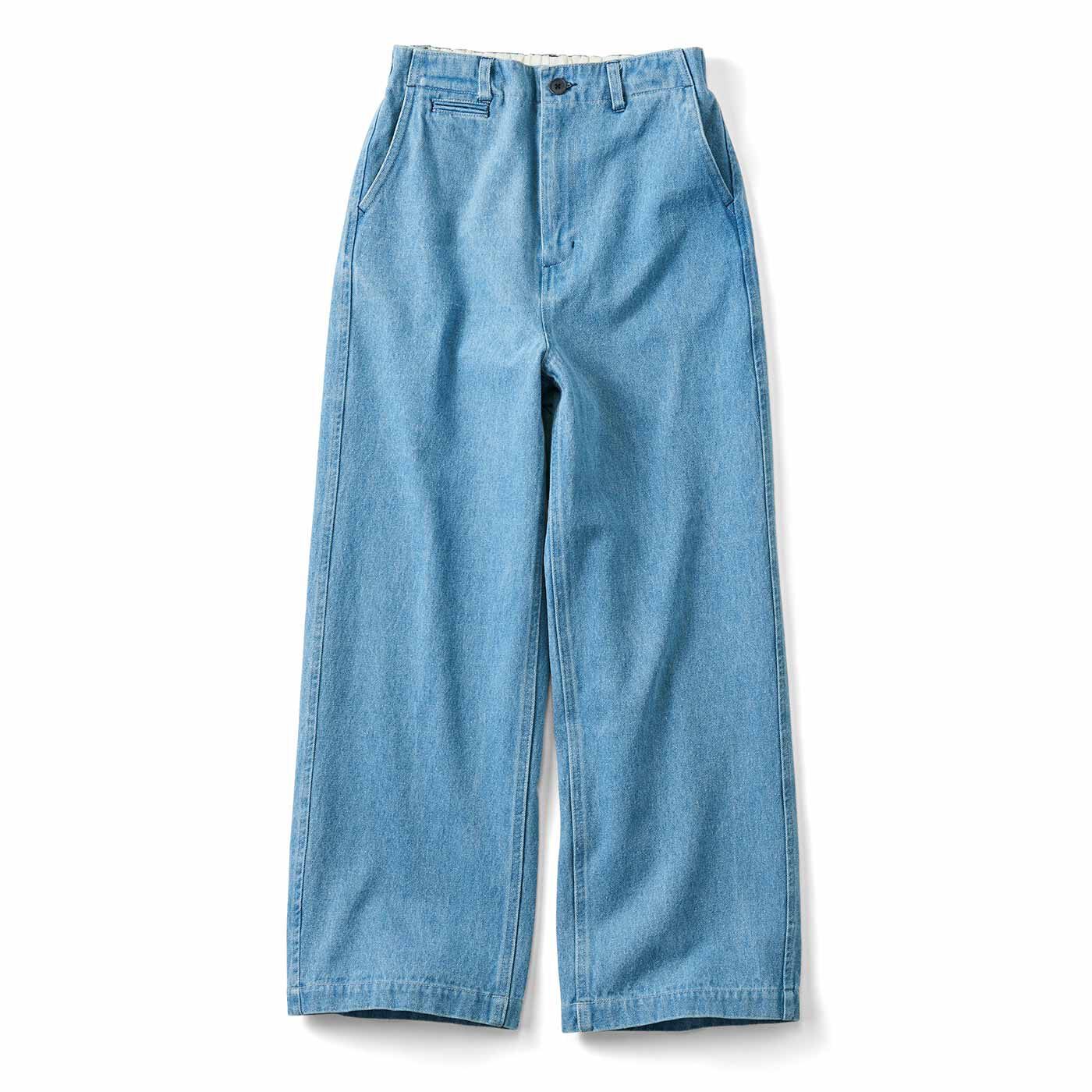 THREE FIFTY STANDARD ブリーチ加工をほどこした デニムワイドパンツ【送料無料】