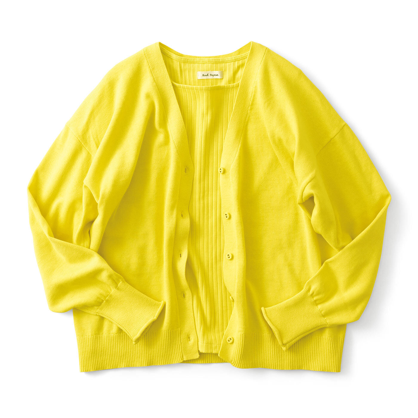 and myera カーデとTシャツのセット〈黄色〉【送料無料】
