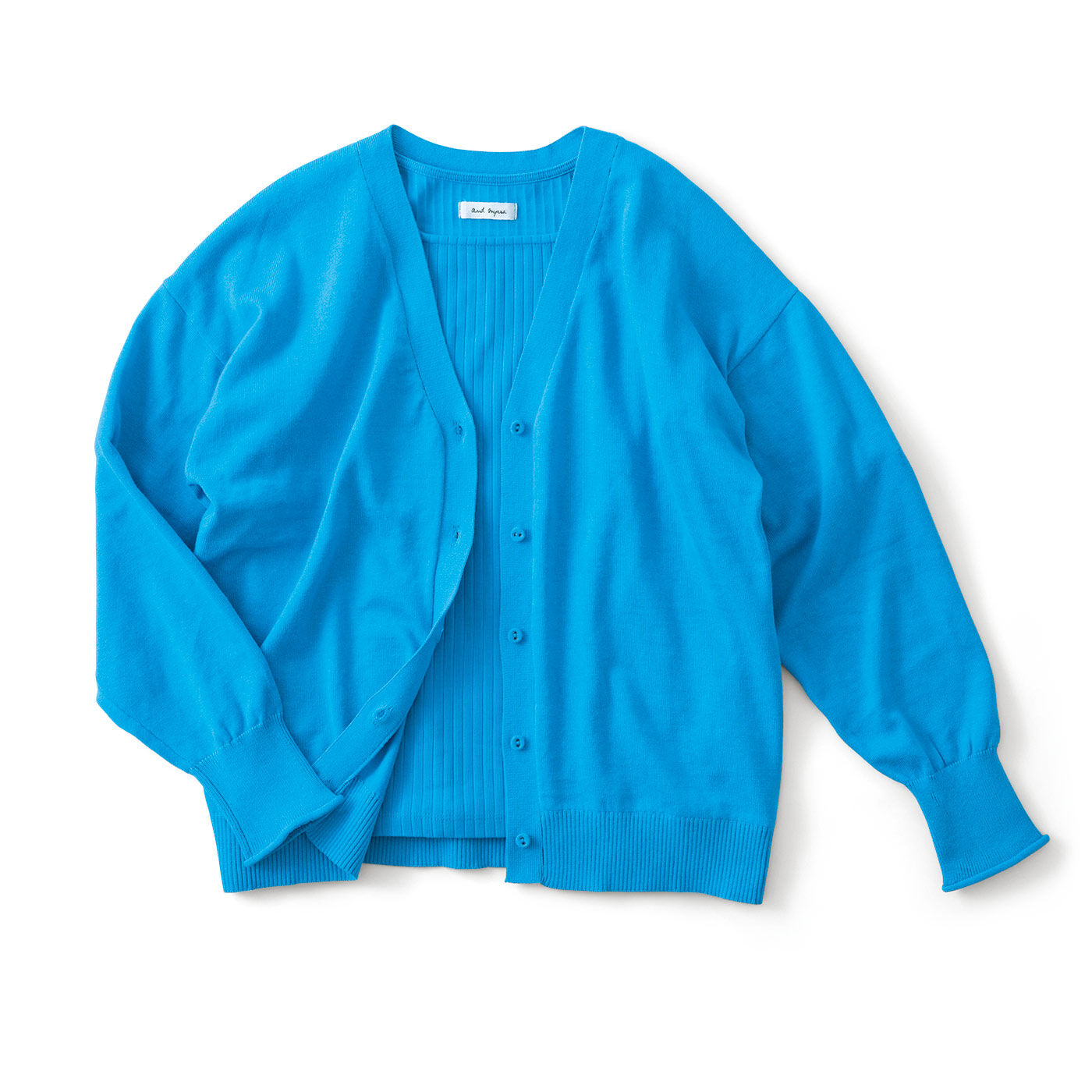 and myera カーデとTシャツのセット〈青色〉【送料無料】