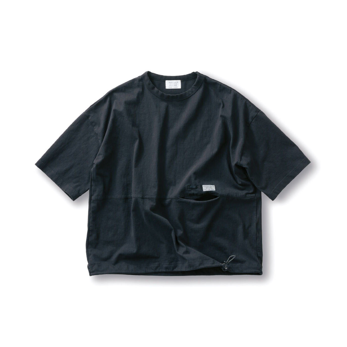 サニークラウズ すそが絞れるTシャツ〈メンズ〉黒【送料無料】