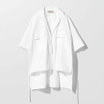 MEDE19F スクエアシルエットのデザインシャツ〈ホワイト〉