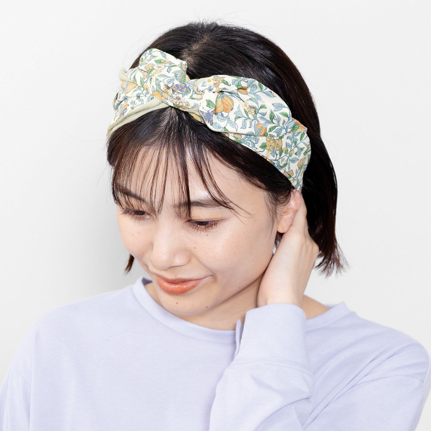 Squee! リバティプリント×リトアニアリネン リバーシブルヘアターバンの会【送料: 450円+税】