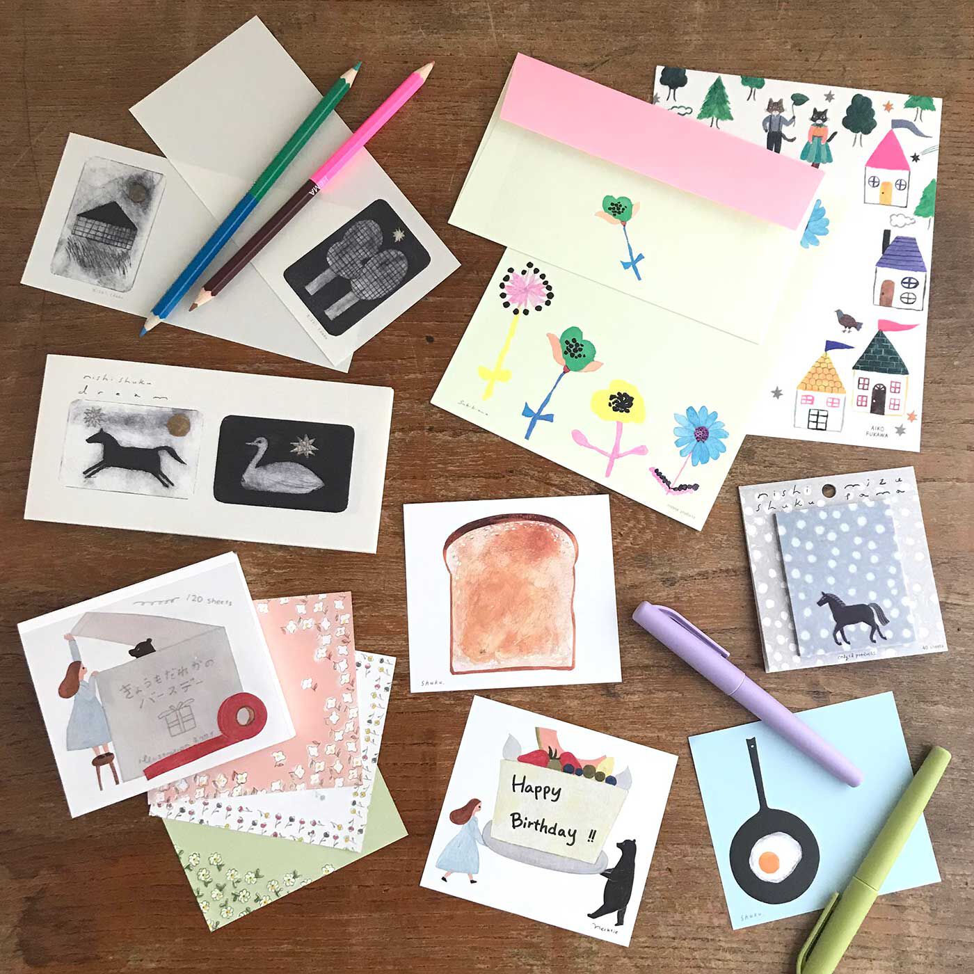 cozyca products 人気作家さんの素敵なイラストに出合える 紙もの文具セット PART3 の会【送料: 450円+税】