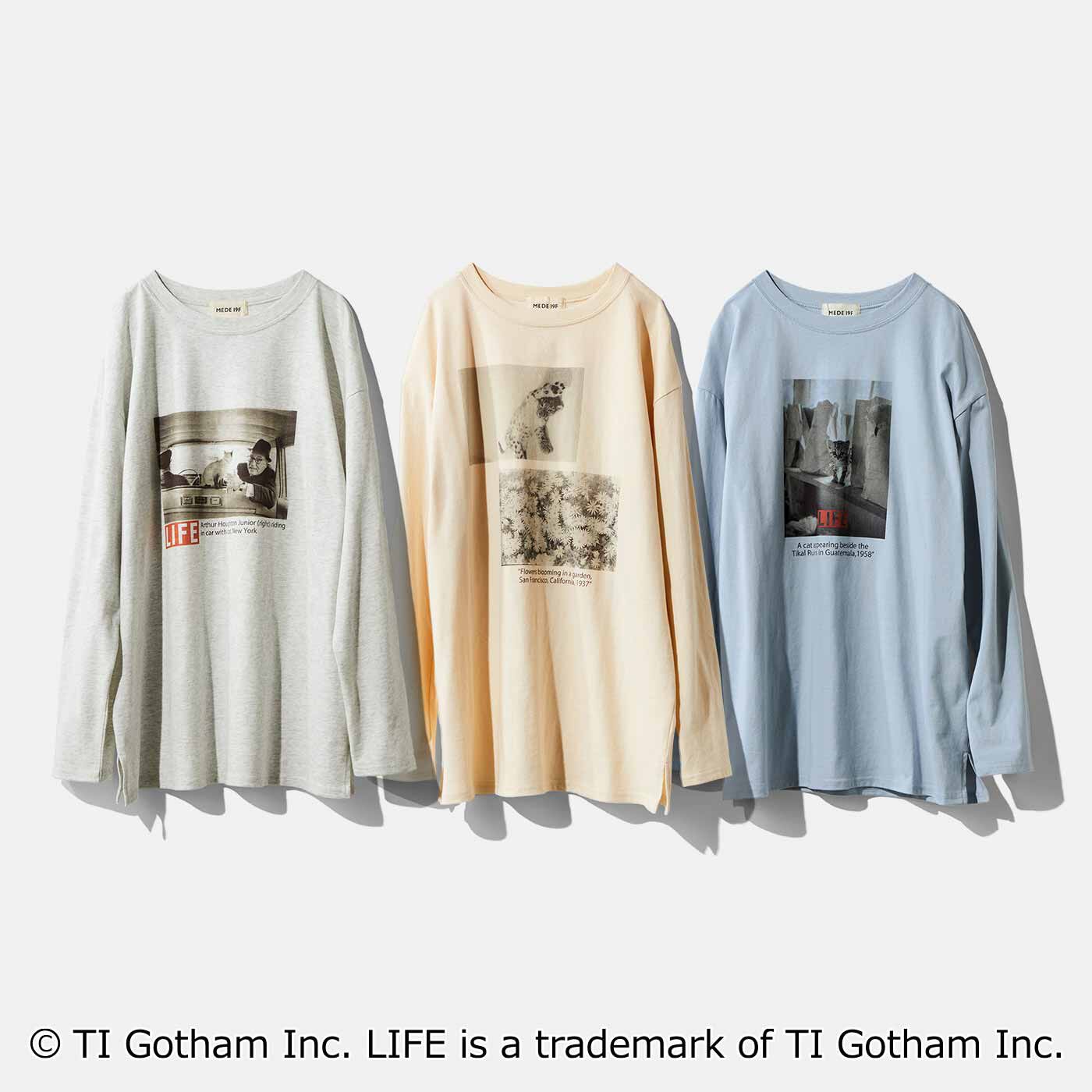 【MEDE19F】グラフ誌LIFEフォトプリントロングTシャツの会【送料無料】
