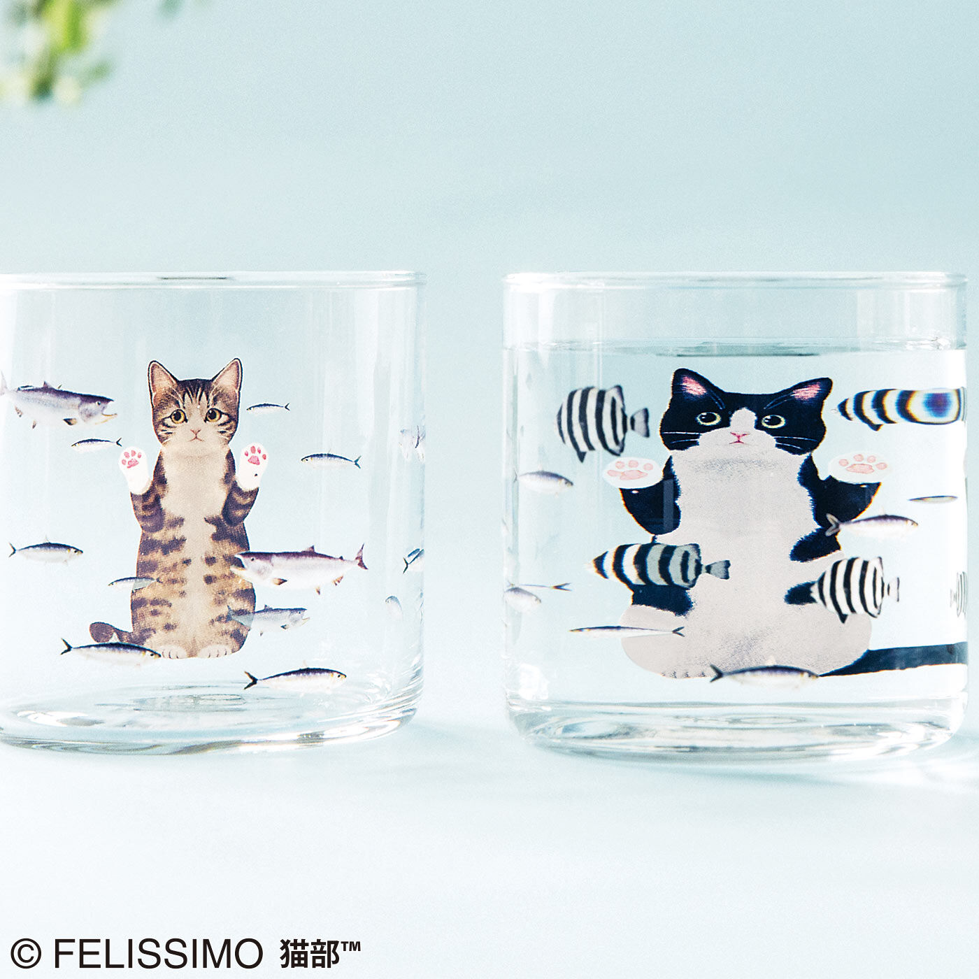 おいしそうだニャ~ 猫さん夢の水族館グラスの会【送料: 450円+税】
