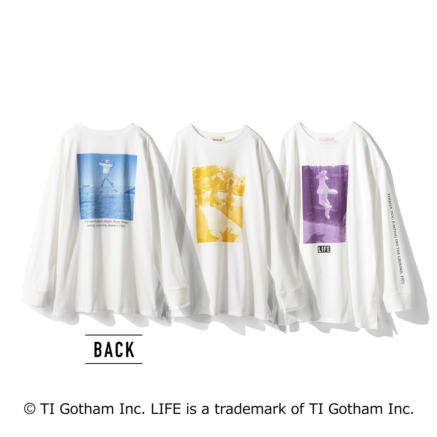 MEDE19F グラフ誌LIFE フォトグラフロングTシャツの会【送料無料】