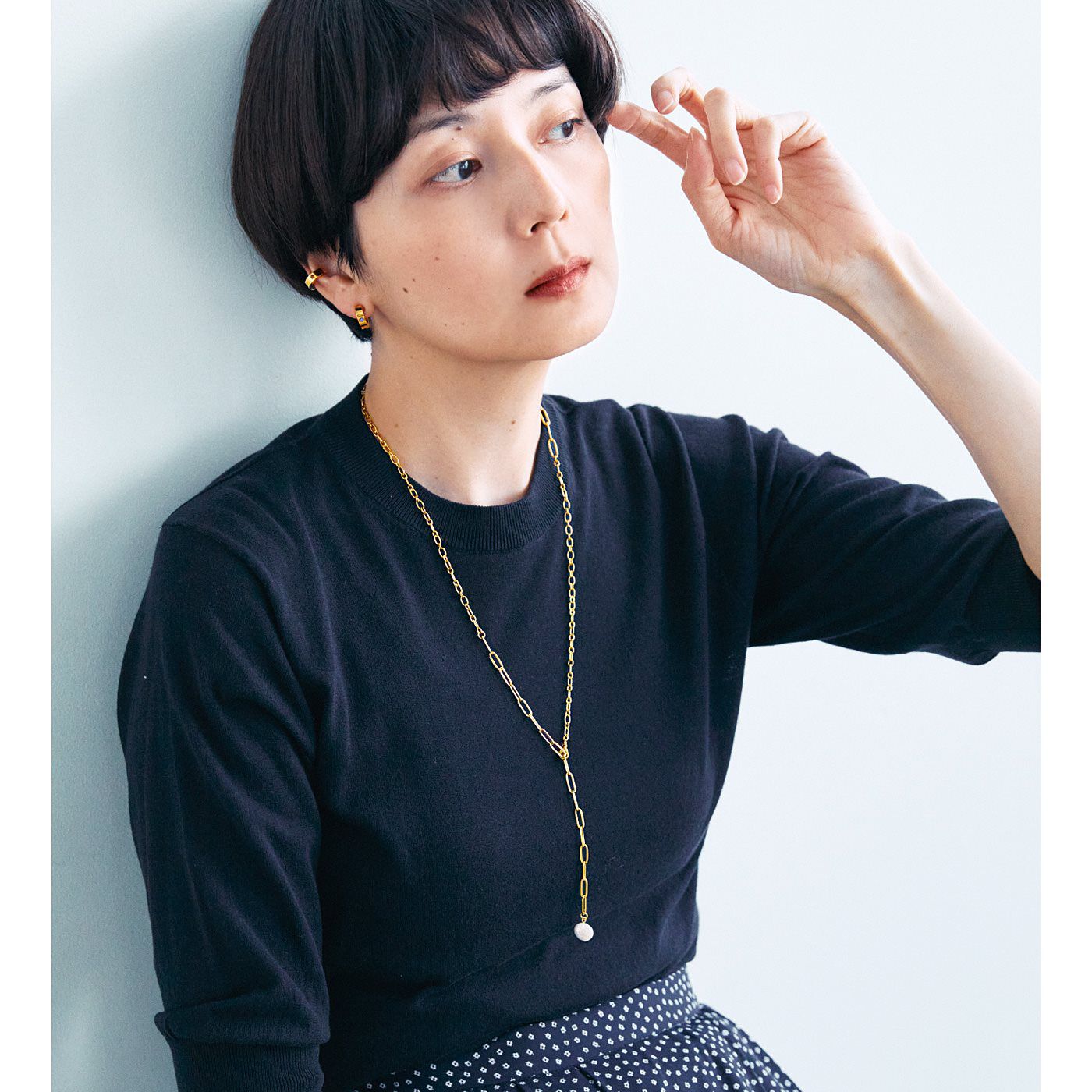 ラミプリュス バロックパールが好印象 アレンジが楽しい グラスコードにもなる ゴールドステンレスネックレスの会【送料無料】