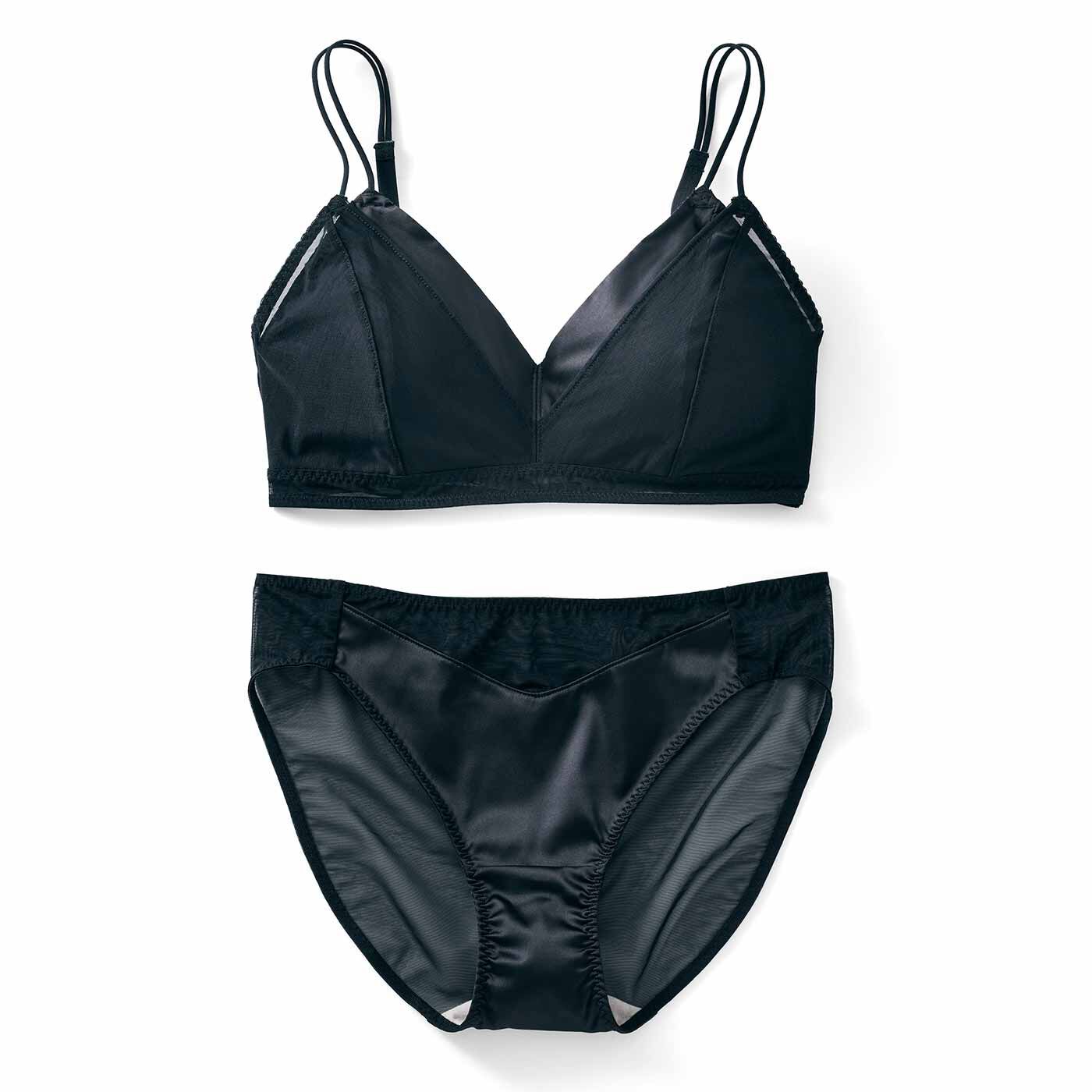 MEDE19F×flufeel シンプルモードブラ&ショーツの会〈ブラック〉【送料無料】