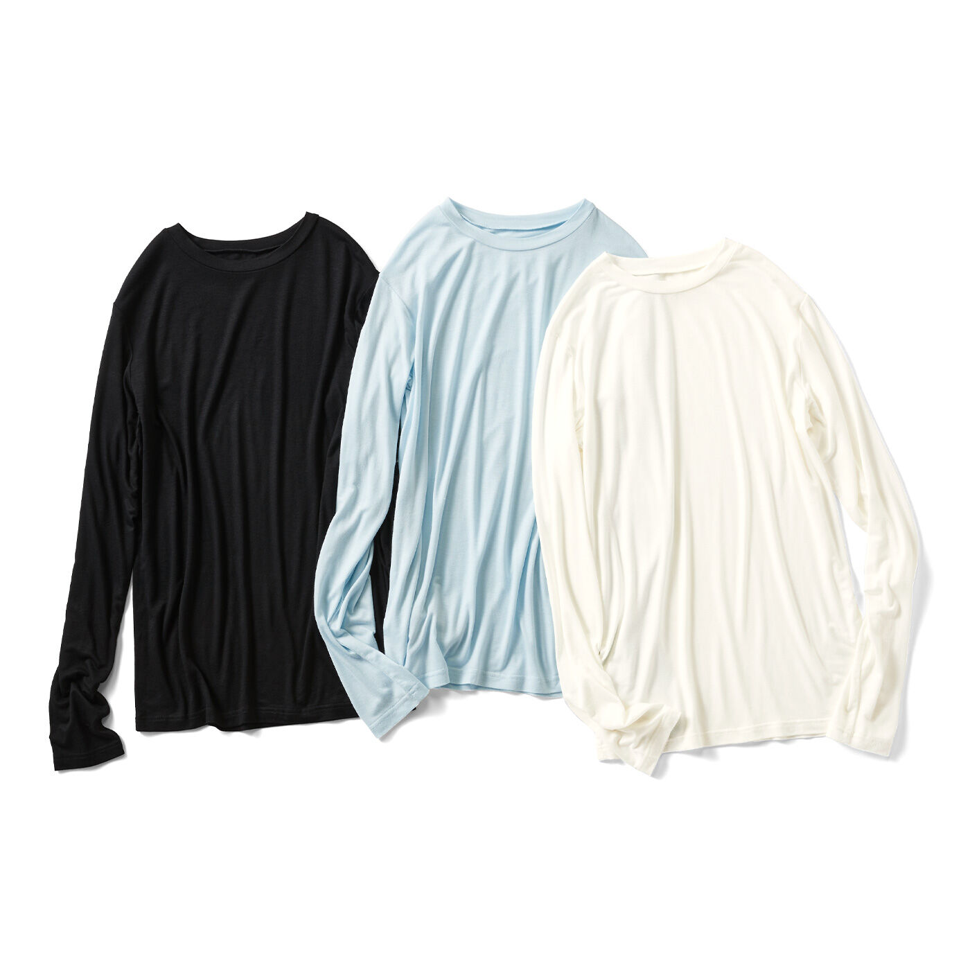 THREE FIFTY STANDARD シアーなクルーネックのロングスリーブTシャツの会【送料無料】