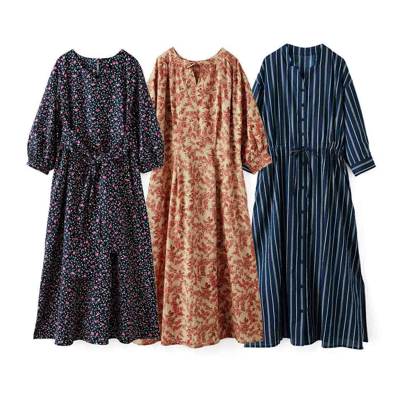 50代からの心に寄り添うワンピース「われわれ世代が着たいと思える服を作りたい」という50代プランナーたちの想いから、このワンピースを作る旅路は始まりました。デザインや素材に工夫を重ね、服装心理学も取り
