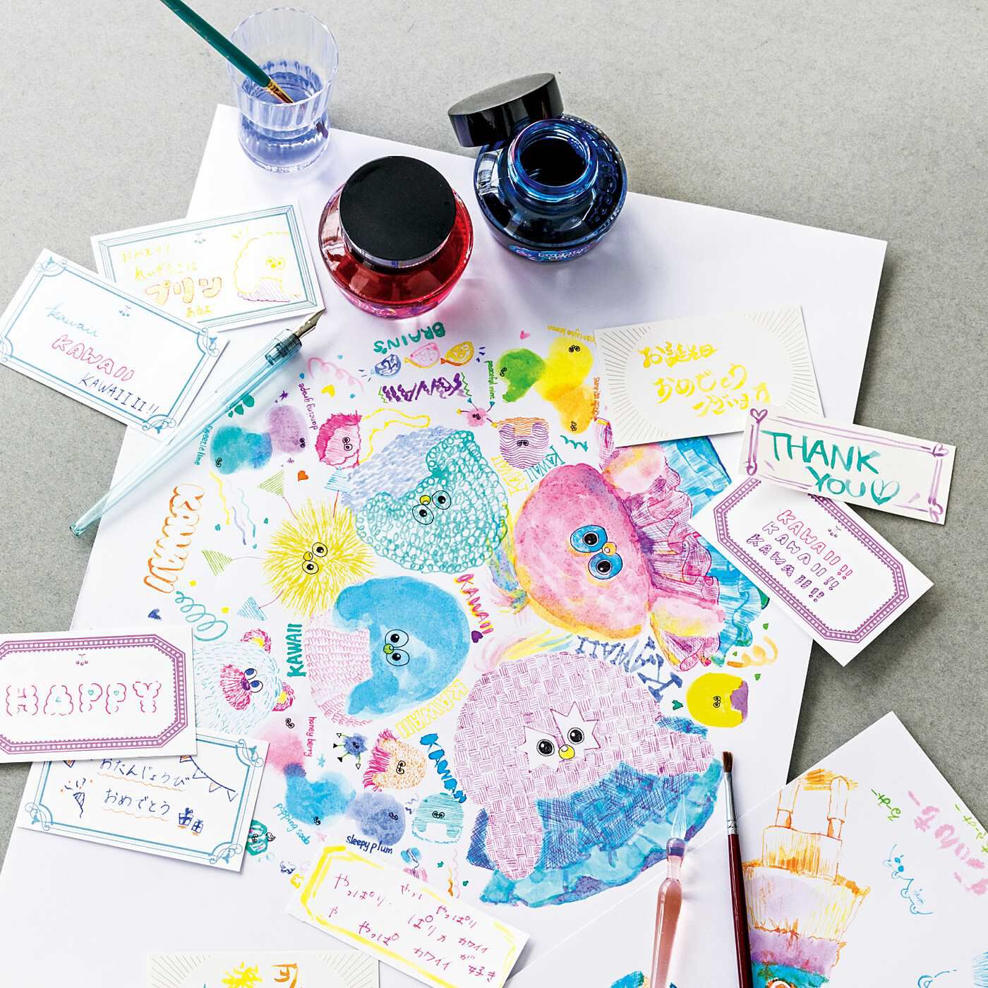 KAWAII COMPANY 1882年に神戸で創業の老舗文房具専門店と作る カワイイ瞬間が溶け込んだカラフルシロップインクの会【送料無料】