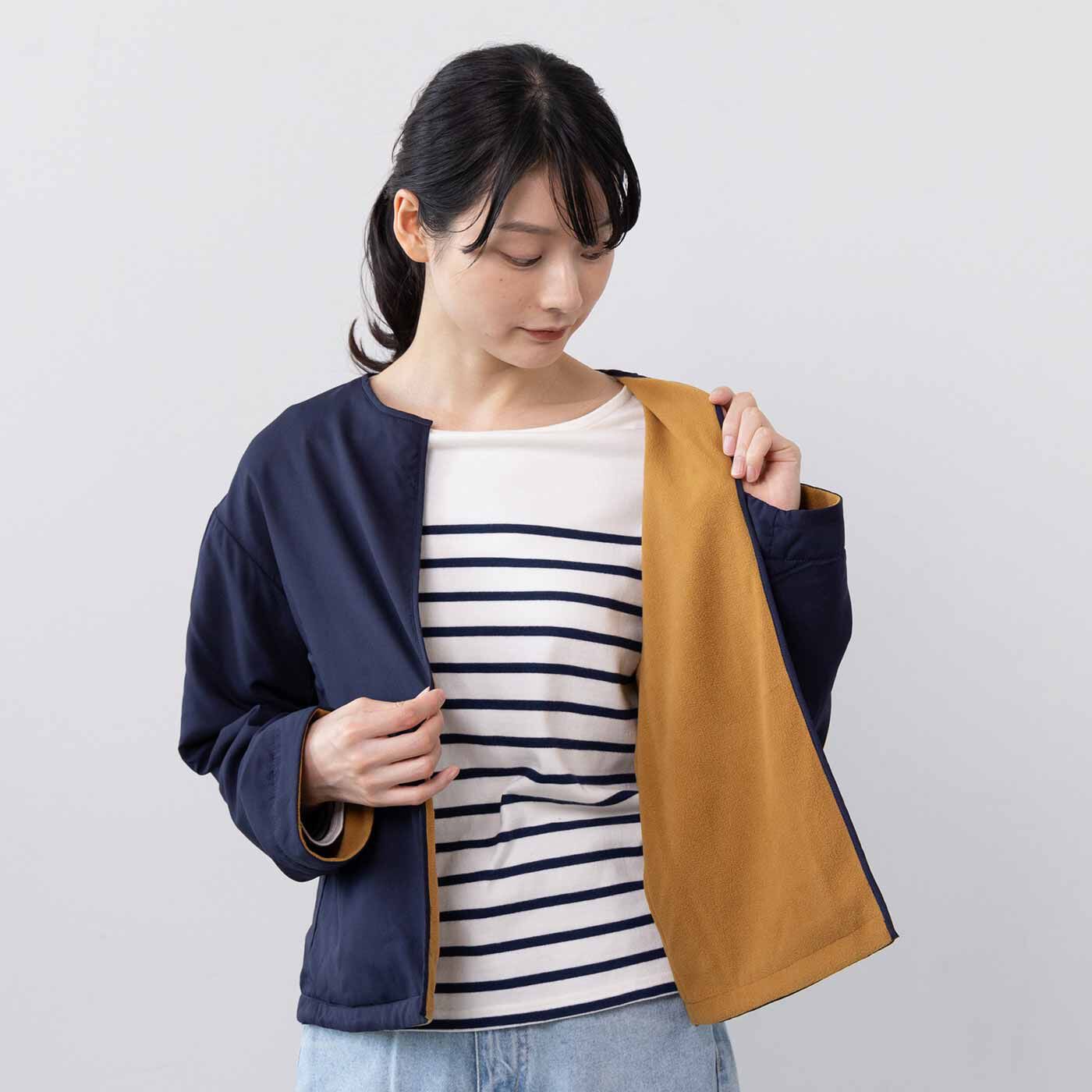 ラミプリュス 撥水(はっすい)きれいめ素材とやわらかフリースで本当にどっちも使える リバーシブルジャケットの会【送料無料】