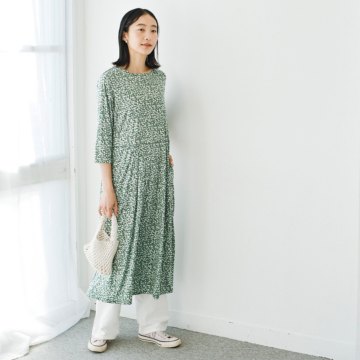 【4月分以降お届け】フラウグラット 身軽にお出かけ 上品な小花柄のカットソーワンピースの会【送料無料】