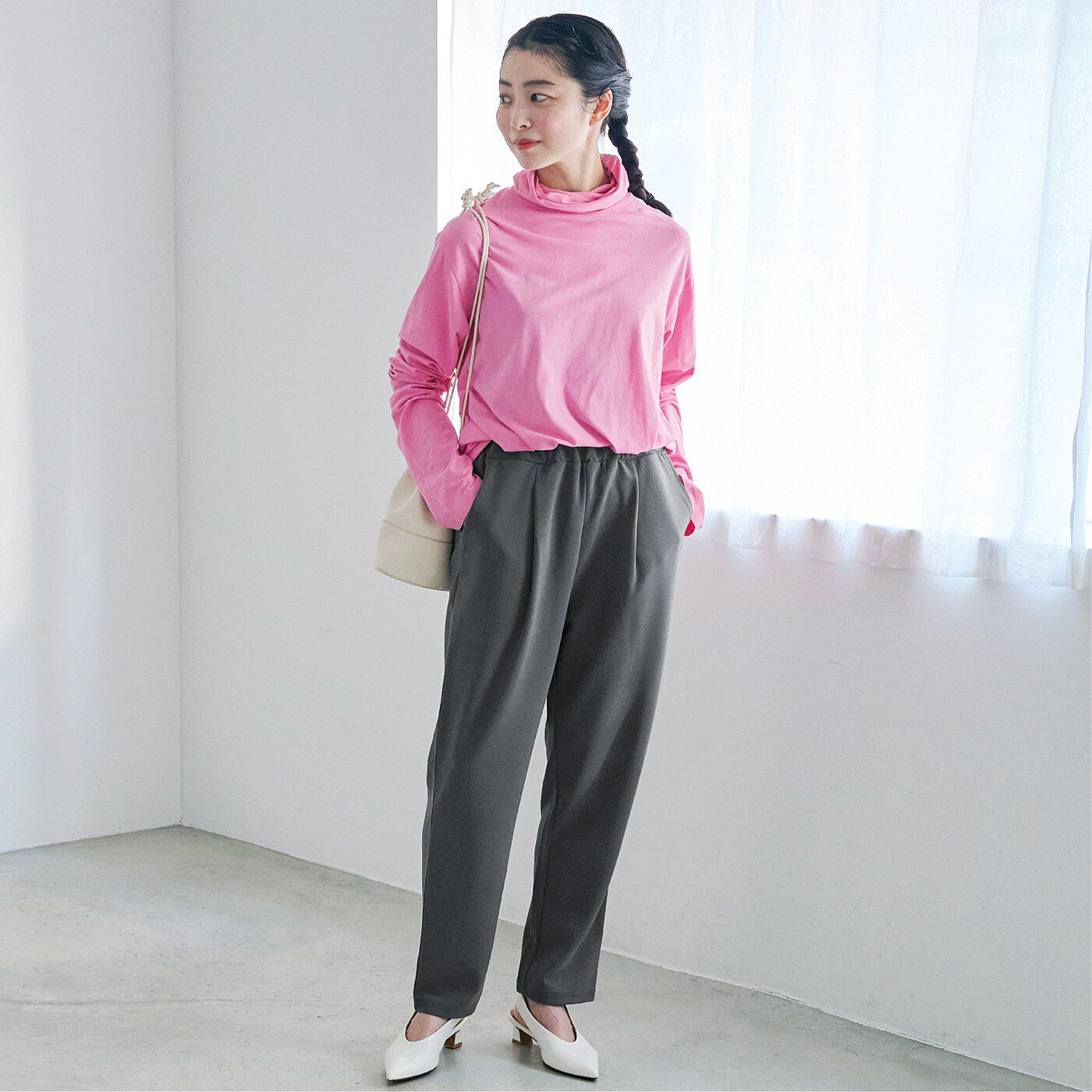 【4月分以降お届け】フラウグラット オンオフ活躍 らくして美脚 さらり伸びやかカットソーパンツ〈UV対策/吸水速乾〉の会【送料無料】