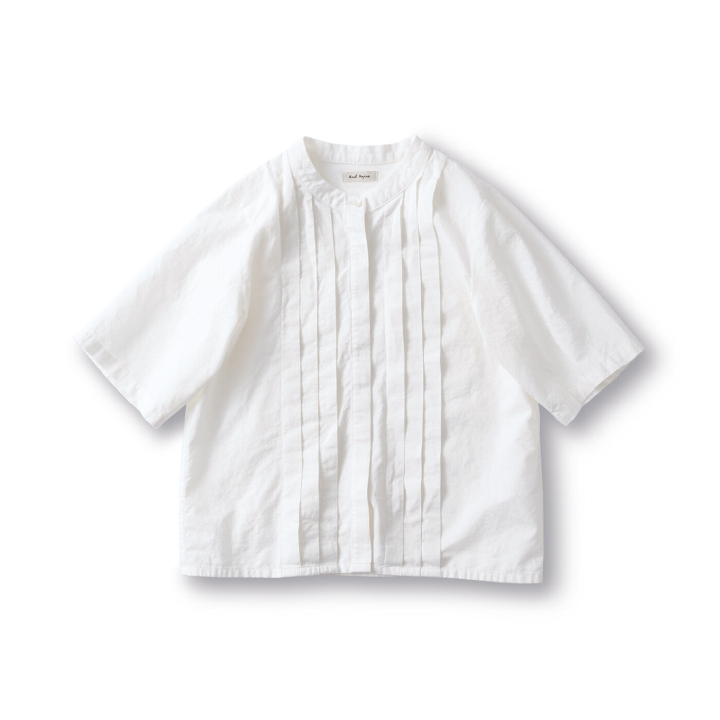 and myera 幅広タックブラウス〈白〉【送料無料】