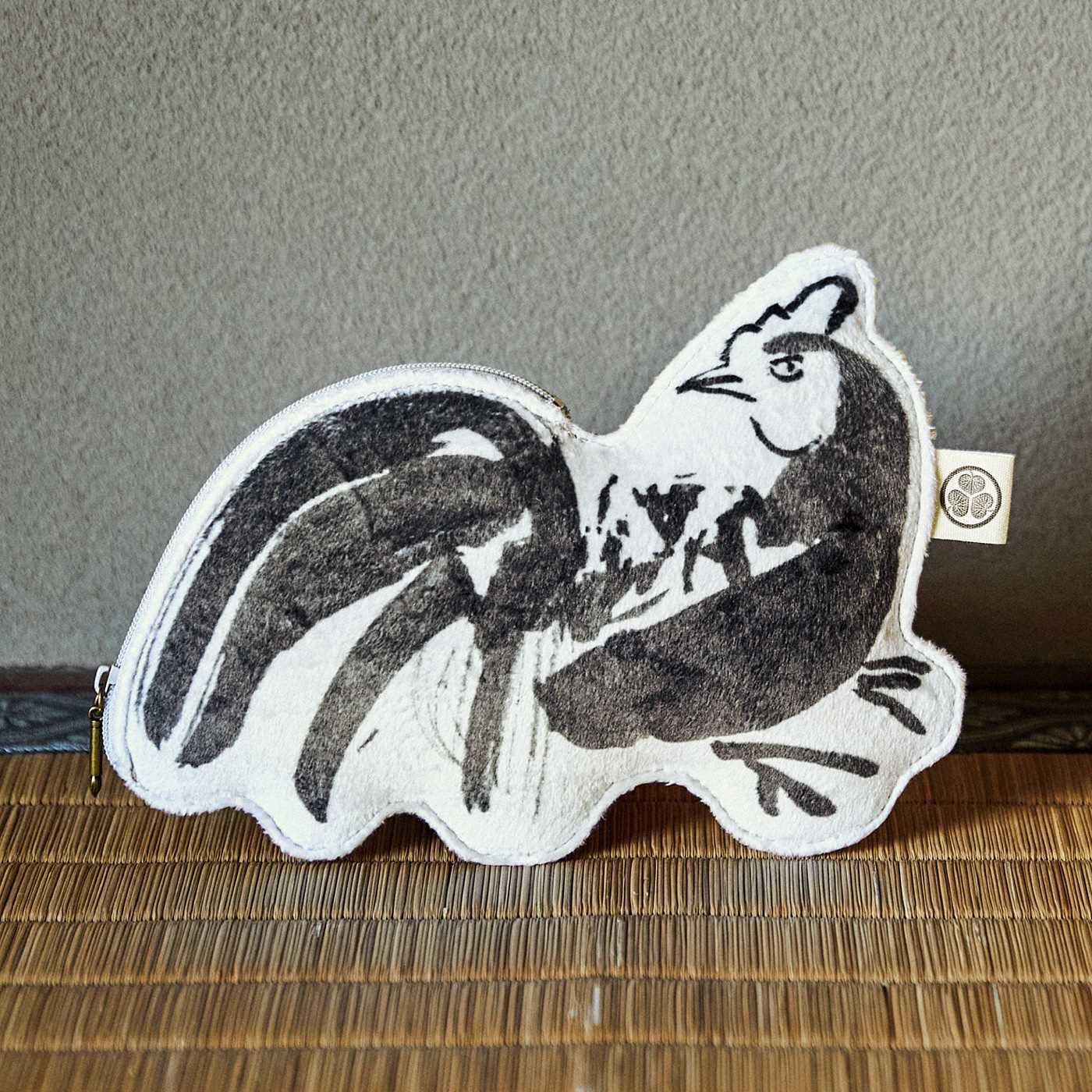 徳川美術館×ミュージアム部 上さまが描いたと伝わるゆるかわの世界 徳川家光筆鶏図ポーチ【送料: 450円+税】