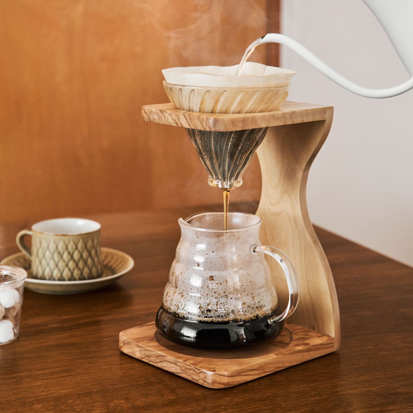 am&be HARIO V60オリーブウッドスタンドセット【送料無料】