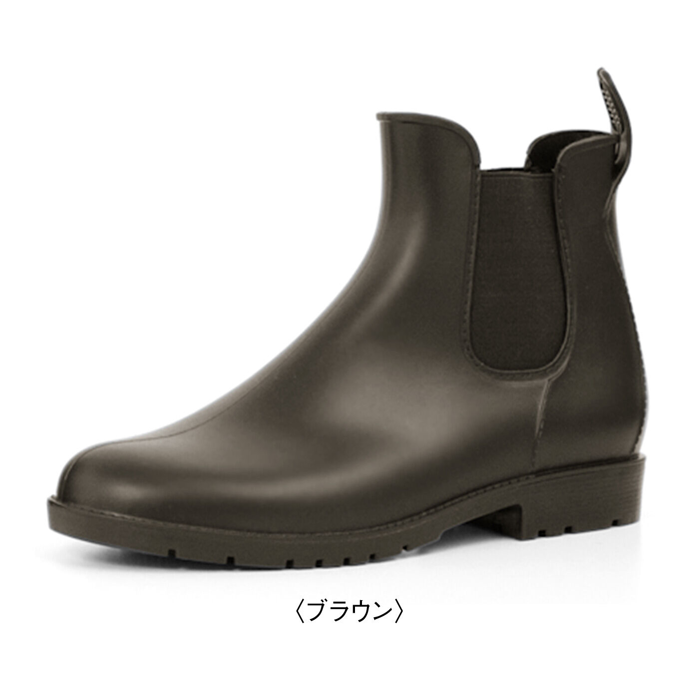 サイドゴアショートレインブーツ〈ブラウン〉【送料: 450円+税】