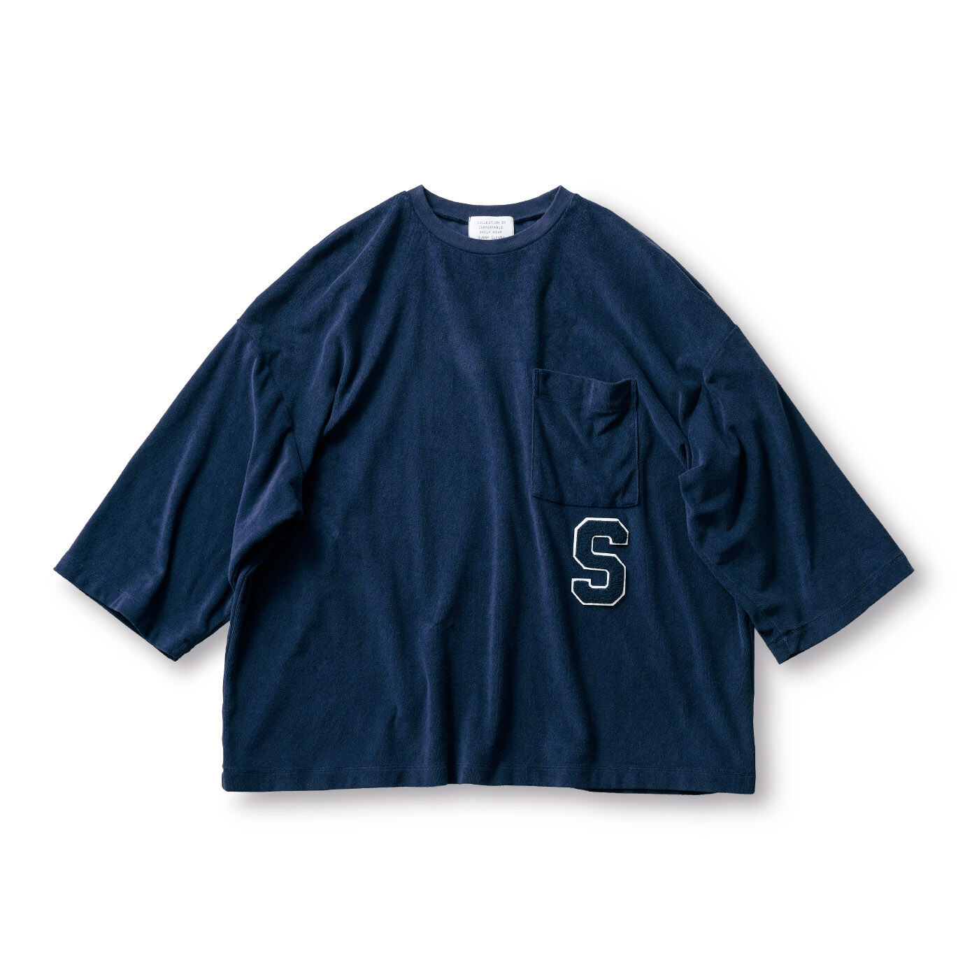 サニークラウズ パイルのワッペンTシャツ〈メンズ〉紺【送料無料】