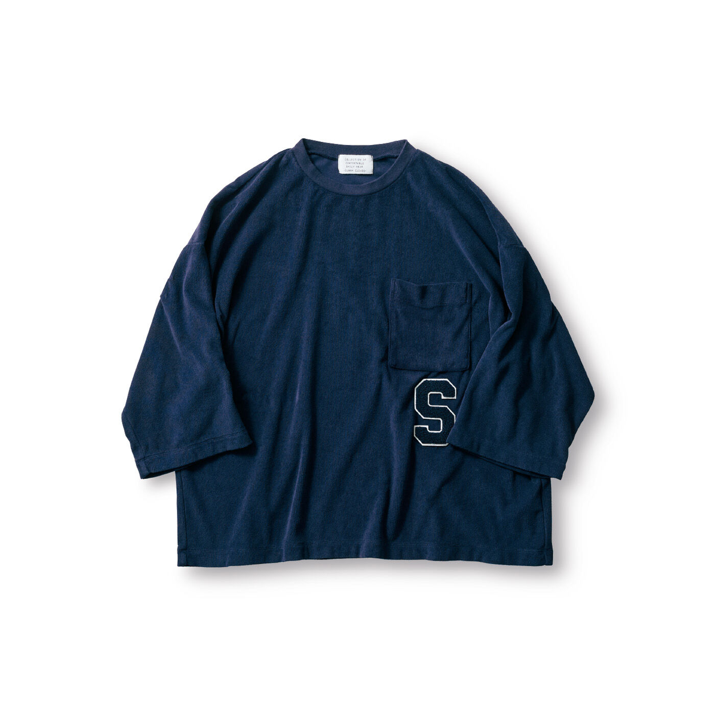 サニークラウズ パイルのワッペンTシャツ〈レディース〉紺【送料無料】
