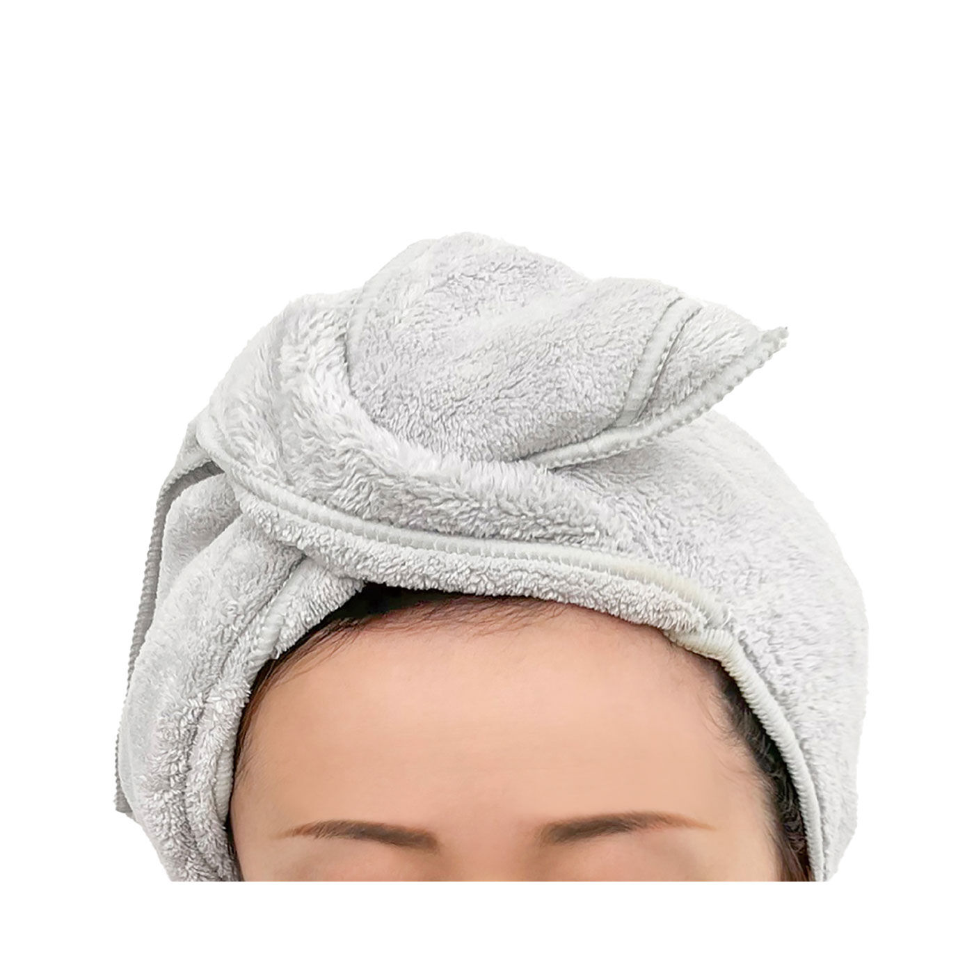 角の四ヵ所の通し穴が便利! Qsuiヘアドライタオルターバン【送料: 450円+税】