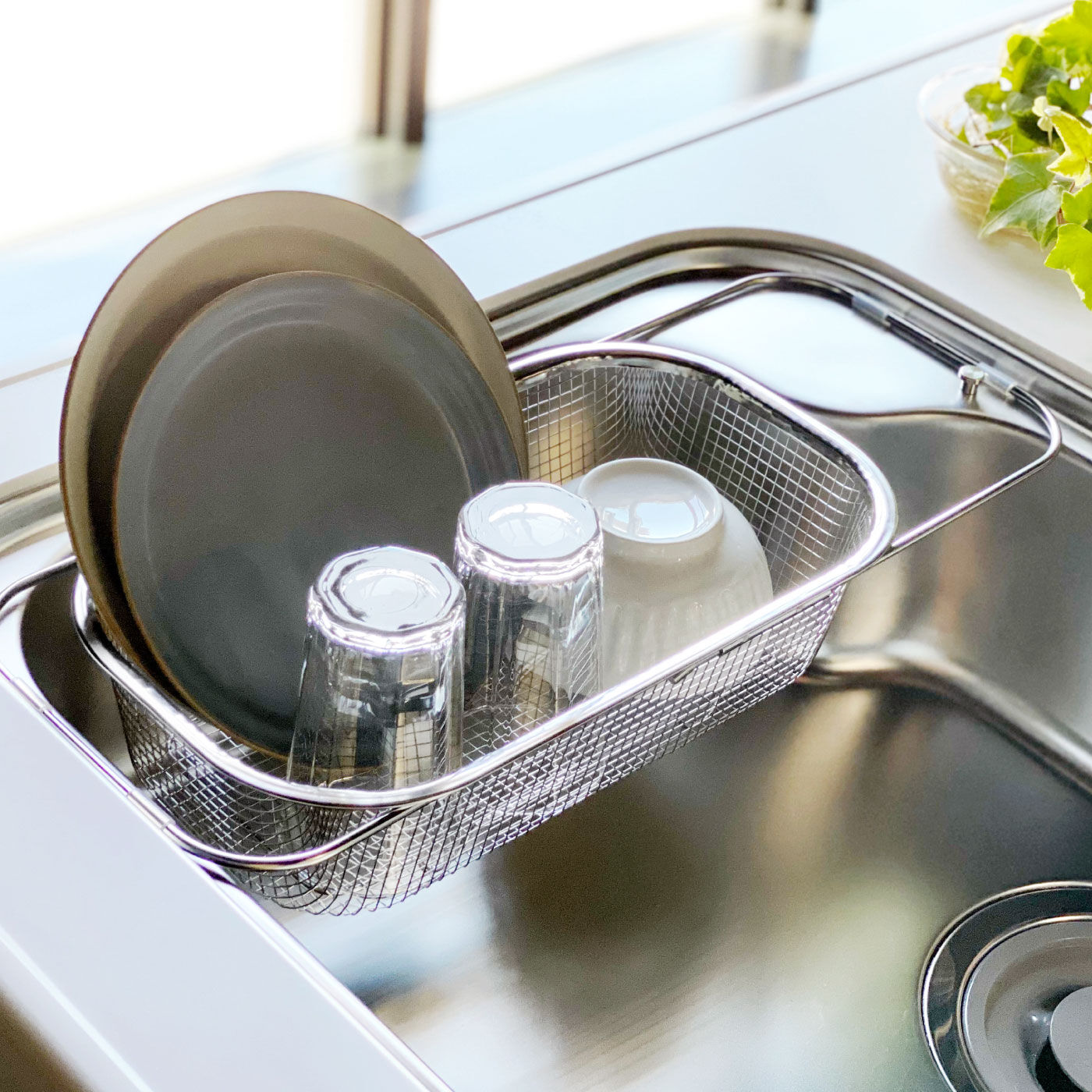すっきり暮らす 水切りかご深型シンク渡しタイプ【送料無料】